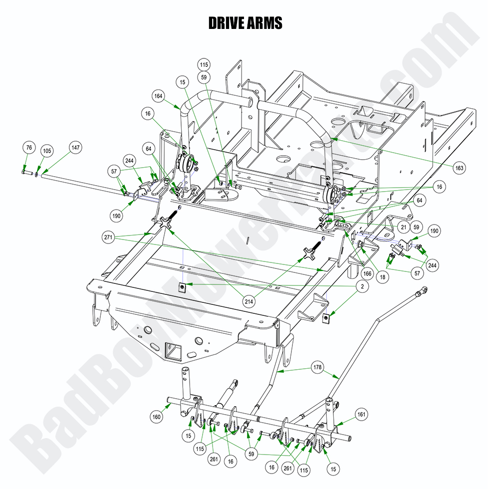 2989 - Bad Boy Mower Parts Lookup > 2022 > Renegade - Diesel > Drive Arms